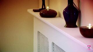 Naughty kitten pleases dominating man with blowjobs