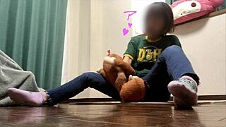 this japanese amateur got so horny she masturbated with a doll. thought it was a real guy!