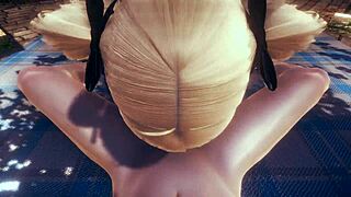 damn! fischl from genshin impact gives pov blowjob with cum facial