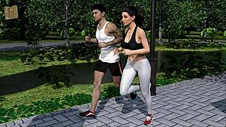 Intertwined scenes in a series of 128.