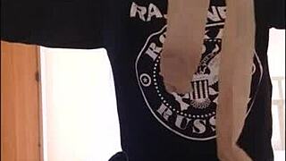 With stockings on my face, I look like a pig with a funny nose