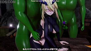 deepthroat creampie with big tits anime girl