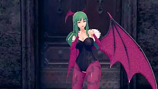 Hey, Morrigan, fuck me in this Halloween hentai!