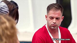 Bikini Gfs Seducing Shy Dude Into A Foursome