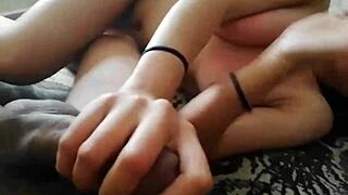 Latina and friend in homemade video