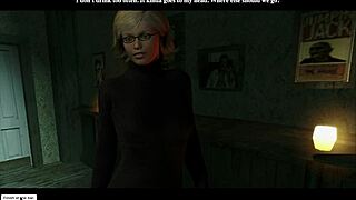 Kelly in lingerie invites blowjob and shaved pussy fun indoors.