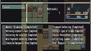 tanned natsuki in hentai game, old man cums in ass publicly