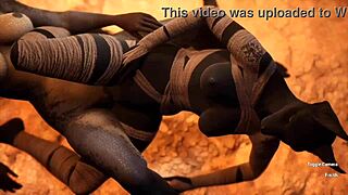 furry jackal vs furry dragon in scissoring action