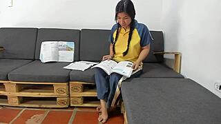 Studying for exam, they fuck me with cum on face, did I pass part 1?