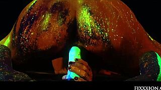 Glow in the dark goddess says, 'Masturbate with me'