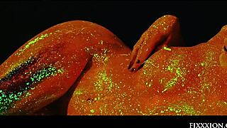 Glow in the dark goddess says, 'Masturbate with me'