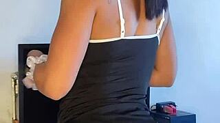 Naughty Maid Brunette With Tattoo In Reality Scene