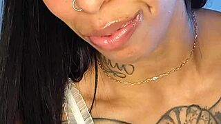 Naughty Maid Brunette With Tattoo In Reality Scene