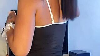 Naughty Maid Brunette With Tattoo In Reality Scene