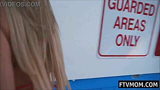 Perfect blonde milf in public