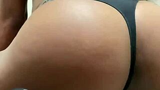 Nelly shows her sexy shaved asshole in thong