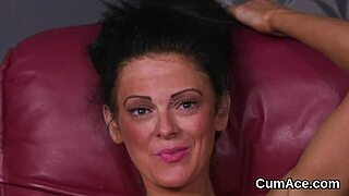 nasty idol gets jizz all over her face, swallowing every drop