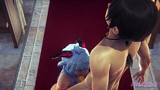 Hey, Ganyu from Genshin Impact gets naughty in church hentai