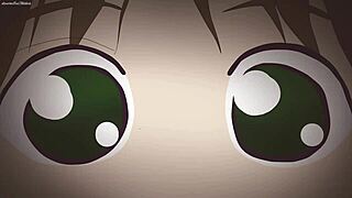 Hentai cartoon with pink-haired girl