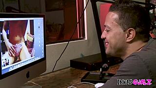 blonde big tits tattoo huge monster cock cumshot!