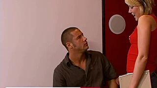 Riley Rey, sexy blonde co-ed, takes a massive cock for grades.