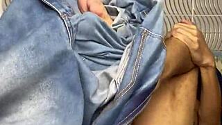 Skinny Brazilian teen jerks off rough after party!