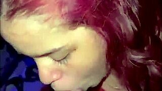 Feeling the passion as the amateur redhead teen with huge tits gets dominated and pulled by hair