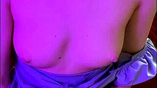 beautiful 18 year old in blue dress masturbates, sucks dildo, fucks herself in front of you - arinafox 😍