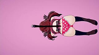 hot d.va cosplay dances bent over, seeking doggystyle in hentai