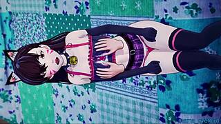 hot d.va cosplay dances bent over, seeking doggystyle in hentai