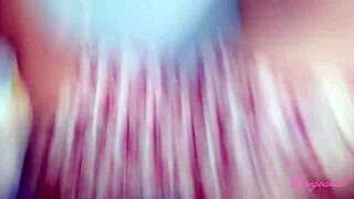 amazing latina with long curly hair gets bent over