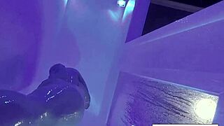 Sexy wrestler enjoys double toy fun.