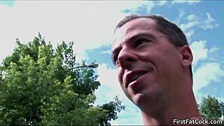 Alex feels excited sucking his first big gay cock