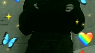 The shy cute student moans while masturbating secretly in the bathroom