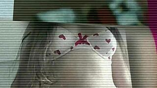 The shy cute student moans while masturbating secretly in the bathroom