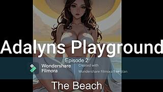 adalyns playground hits the beach for jerk off instructions