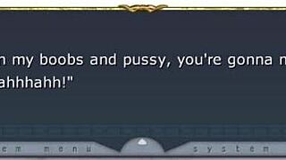 ebony gladys in kyonyuu fantasy bondage h-scene with shaved pussy