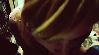 Blonde in Stockings Gives Deepthroat Blowjob