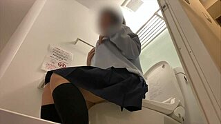 Japanese amateur touches clit while making wet sounds.