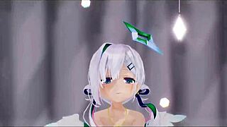 amane kanata undresses for sex dance in hentai