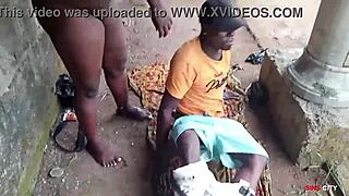 Ebony babe enjoys doggystyle fucking intensely