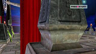 animated cartoon of beautiful girl posing and masturbating with carrot