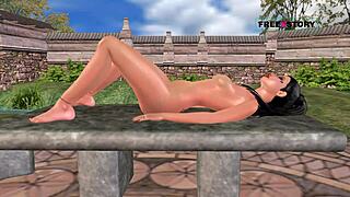 Animated 3D cartoon of cute Indian girl getting wild.