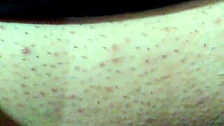 Bound girl masturbates with black dildo under mask 😈