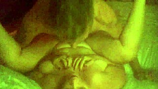 Mature BBW gives homemade blowjob and squirts during fucking