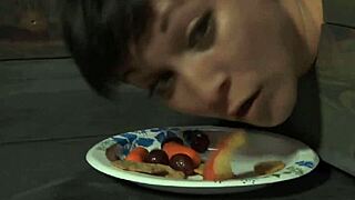 angel gets a naughty facial torment, all over her face.