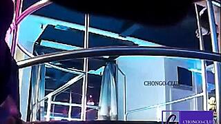 In Cuenca, a latina couple engages in voyeur blowjob with BIG COCK and small tits.