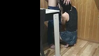 While guests walk by, I give great blowjob on balcony with monster cock 😏