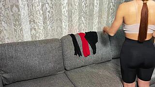 russian petite rides in stockings and heels pov