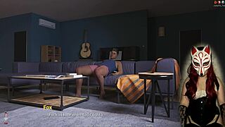 Gamer girl enjoys porn game in a scent 25, sucking and orgasming 😏